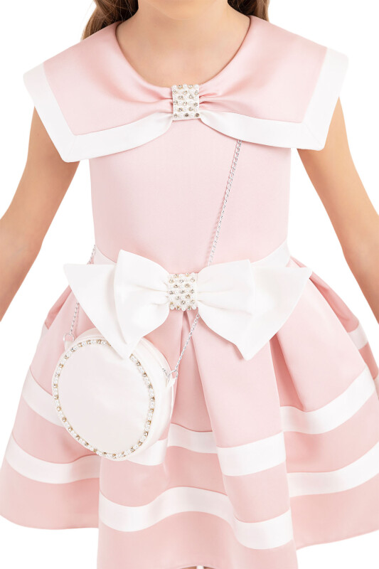 Powder Sailor-collar dress for girls 4-8 AGE - 3