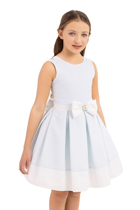 Blue Strappy dress for girls 8-12 AGE - 3