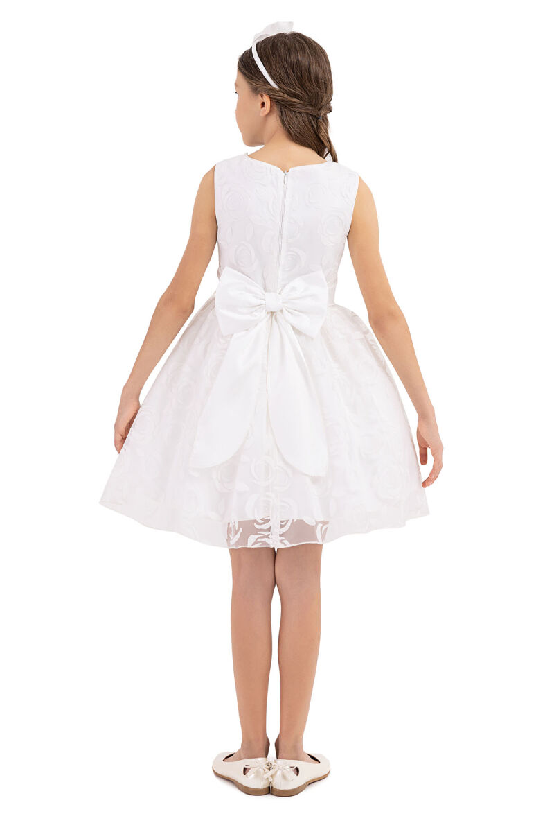 Ecru Sleeveless cutting dress for girls 8-12 AGE - 10