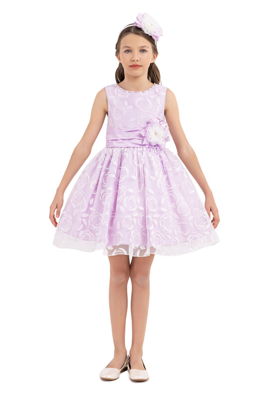 Lilac Sleeveless cutting dress for girls 8-12 AGE 