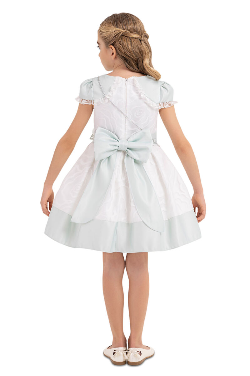 Mint Moon-sleeved dress for girls 4-8 AGE - 7