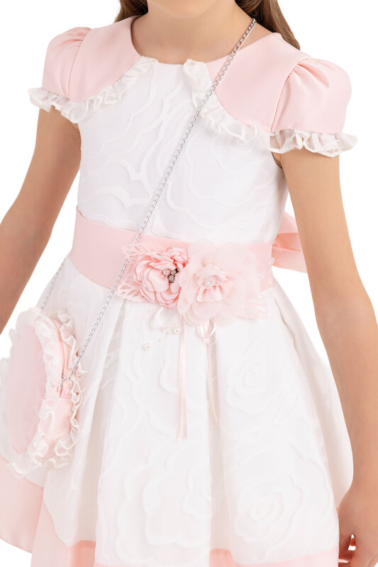 Powder Moon-sleeved dress for girls 4-8 AGE - 4
