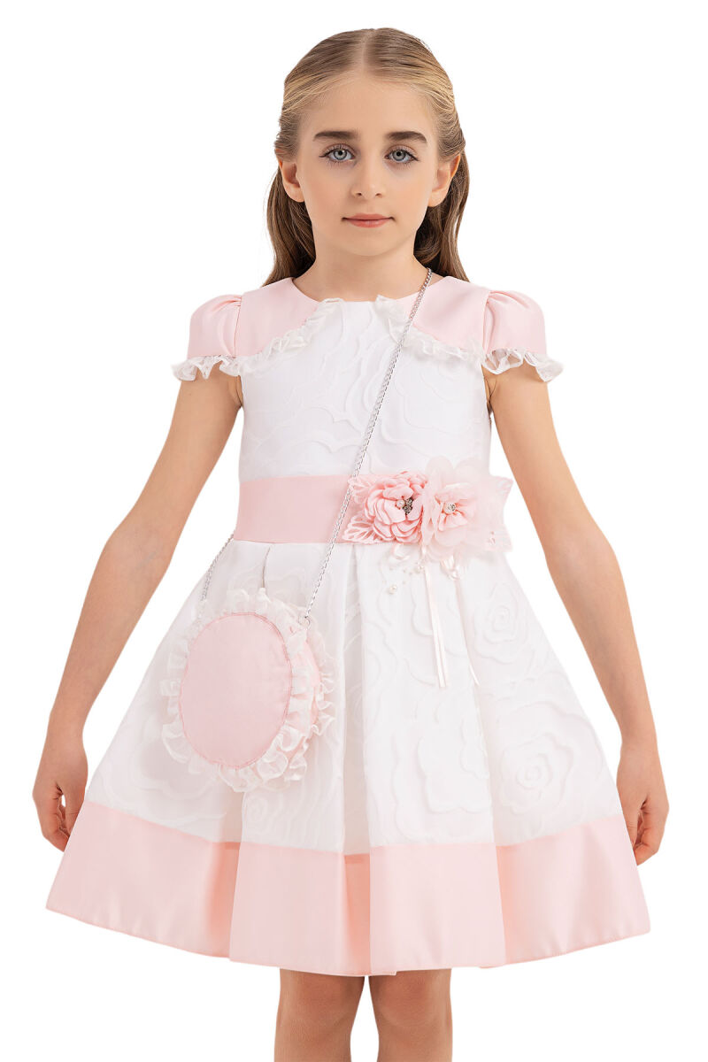 Powder Moon-sleeved dress for girls 4-8 AGE - 5