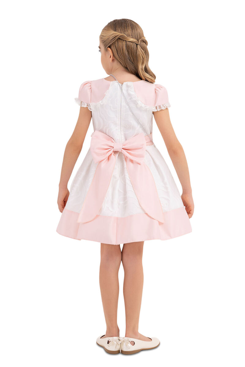 Powder Moon-sleeved dress for girls 4-8 AGE - 7