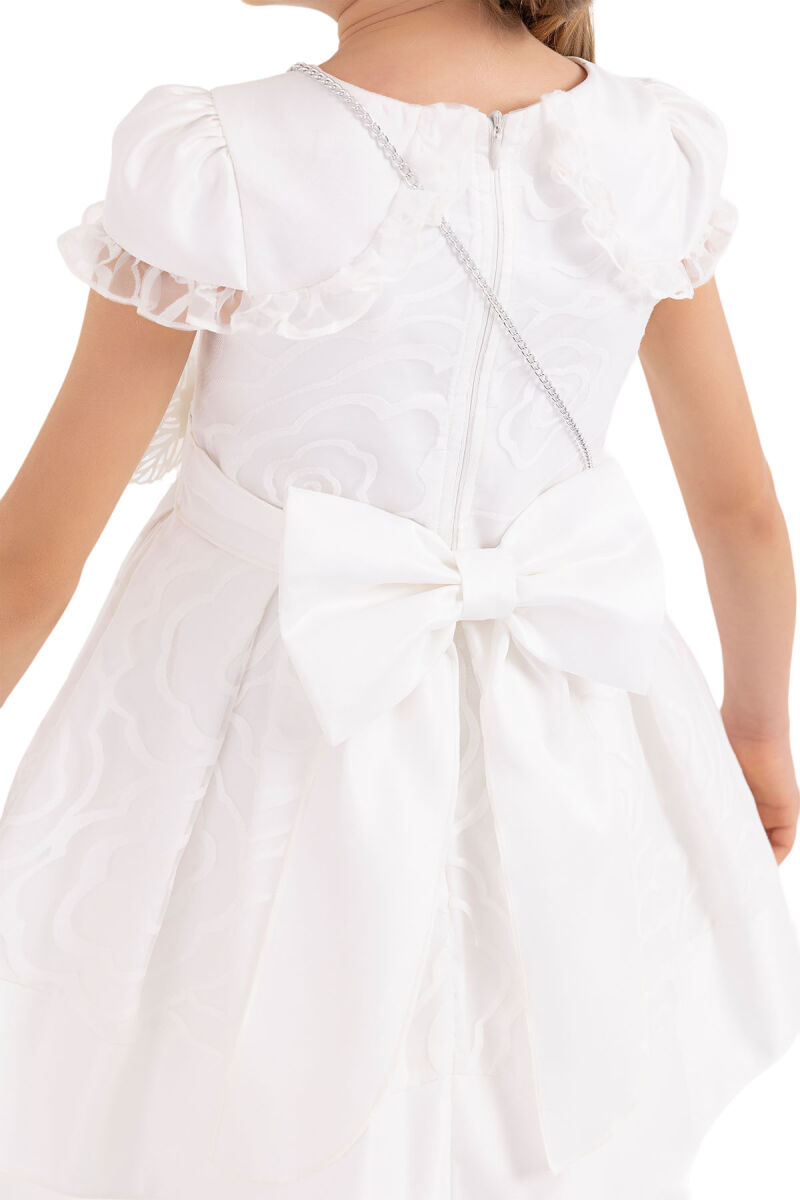 Ecru Moon-sleeved dress for girls 4-8 AGE - 6