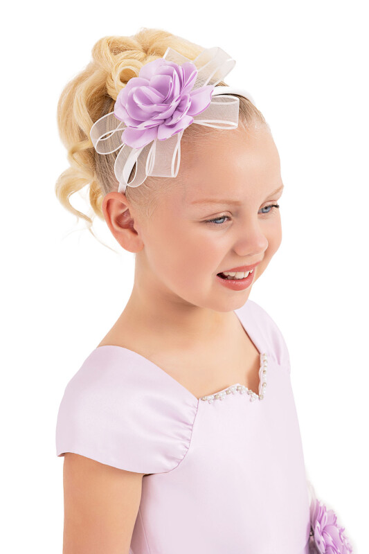 Lilac Strappy dress for girls 8-12 AGE - 5