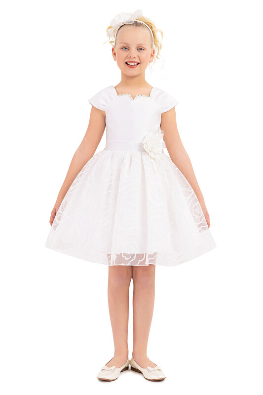Ecru Strappy dress for girls 8-12 AGE 