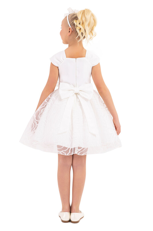 Ecru Strappy dress for girls 8-12 AGE - 7