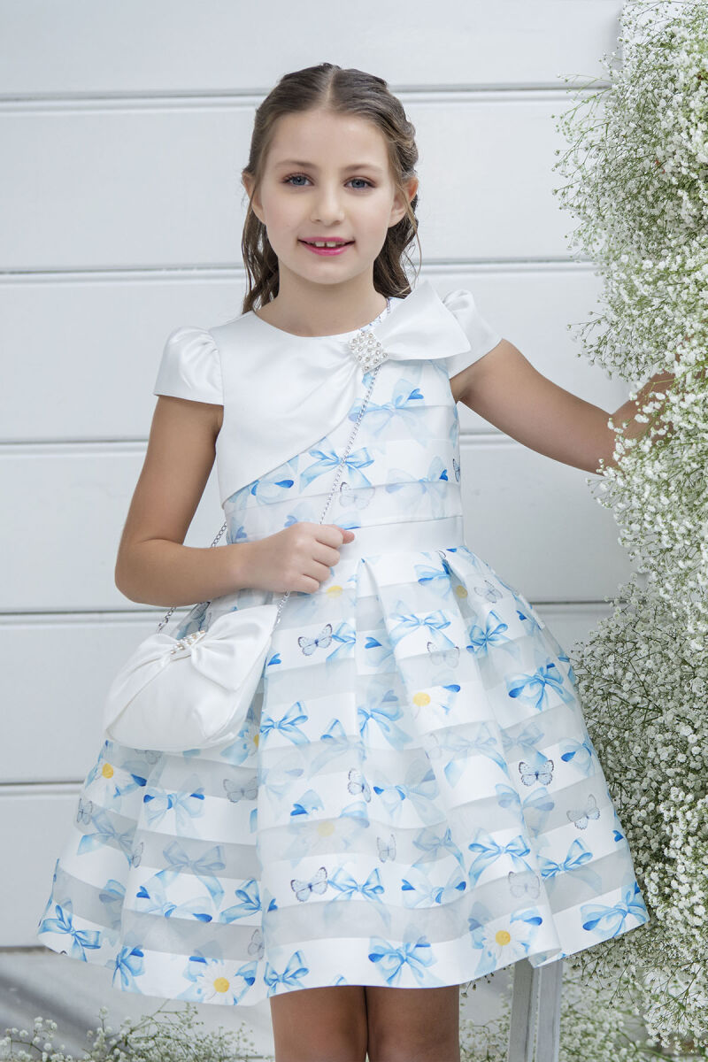 Blue Moon-sleeved dress for girls 4-8 AGE - 4