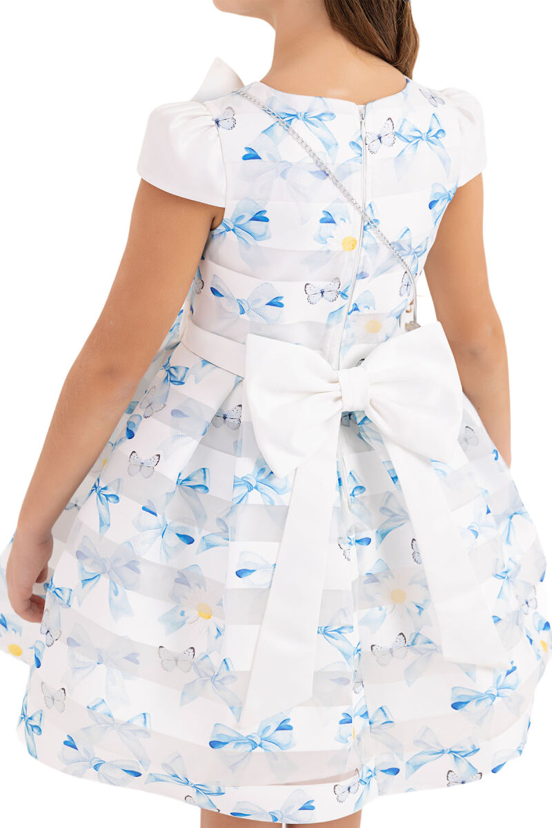 Blue Moon-sleeved dress for girls 4-8 AGE - 10