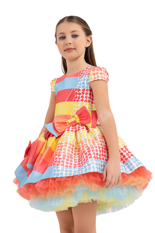 Coral Patterned Dress for Girls 4-8 AGE - 3