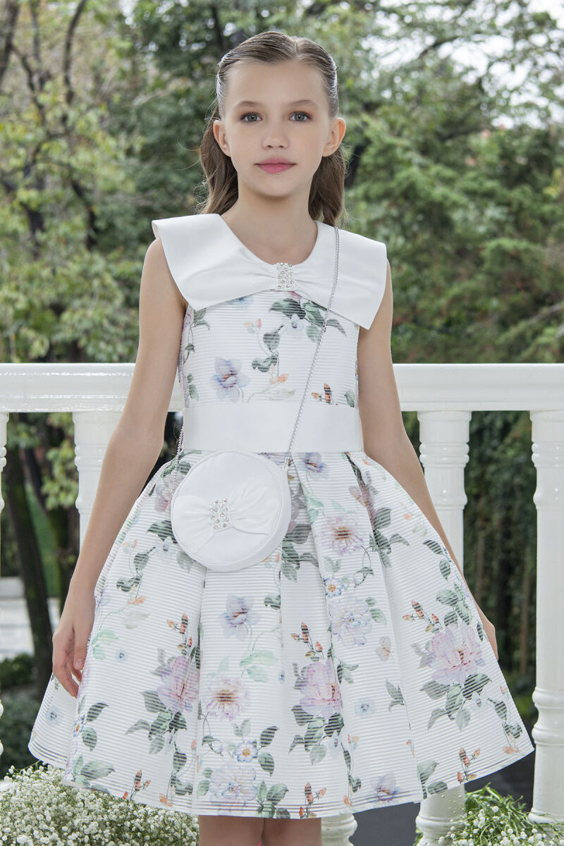 Ecru Sailor collar dress for girls 10-14 AGE - 2