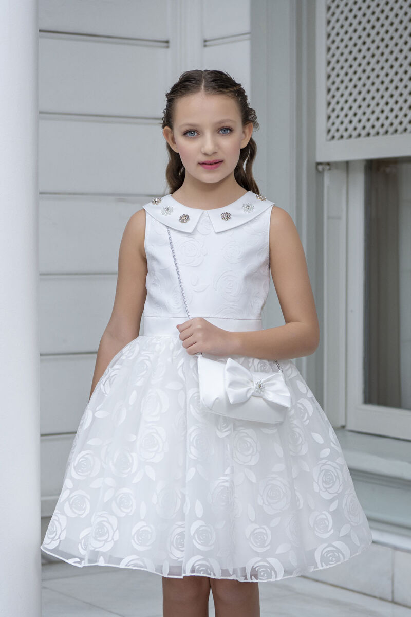 Ecru Sleeveless dress for girls 10-14 AGE - 1
