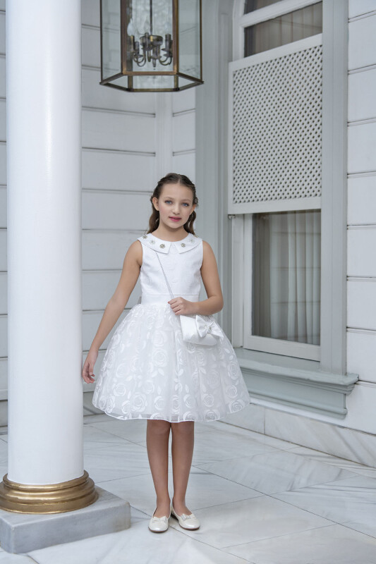 Ecru Sleeveless dress for girls 10-14 AGE - 2
