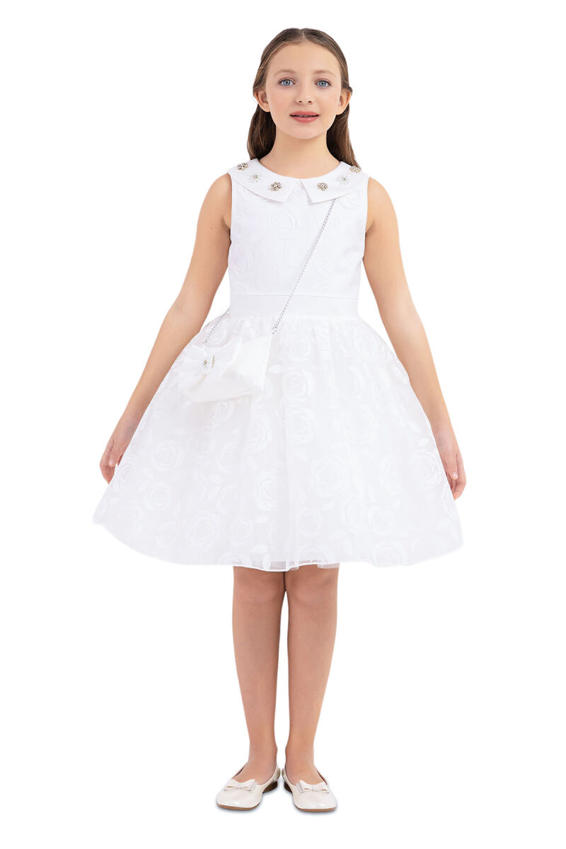 Ecru Sleeveless dress for girls 10-14 AGE - 4