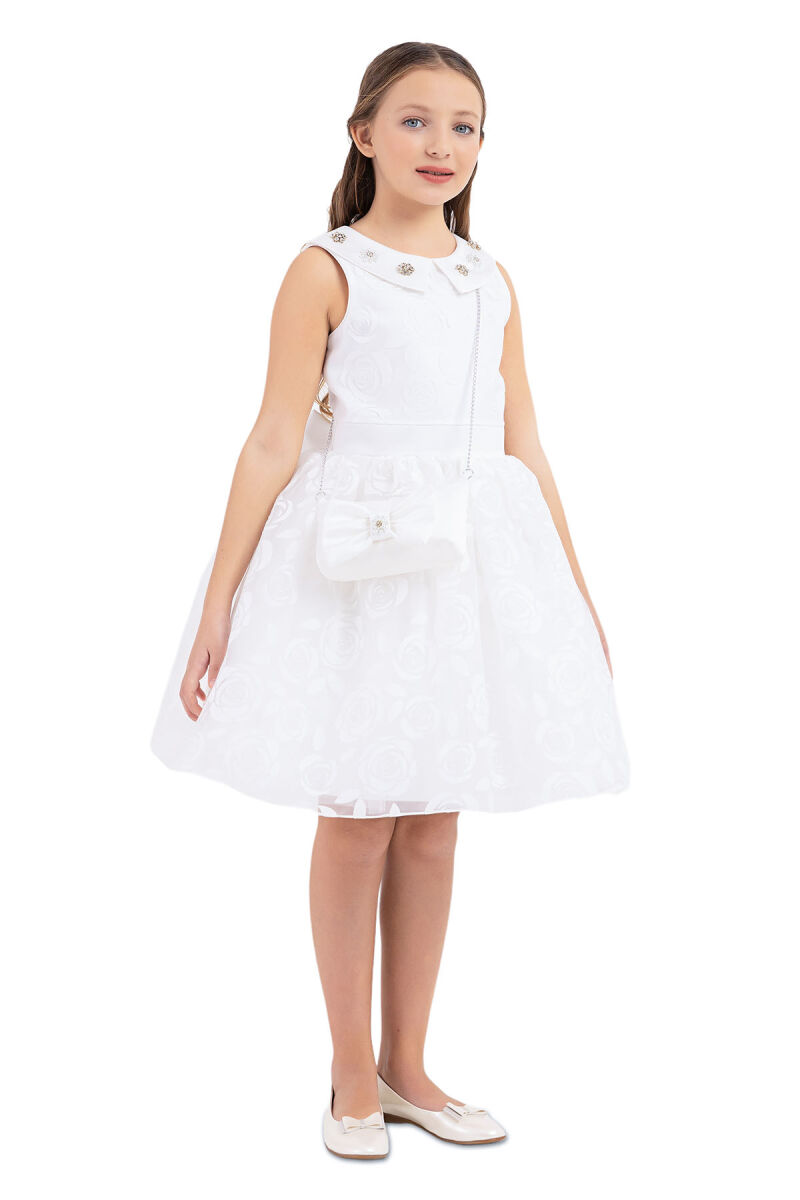 Ecru Sleeveless dress for girls 10-14 AGE - 5