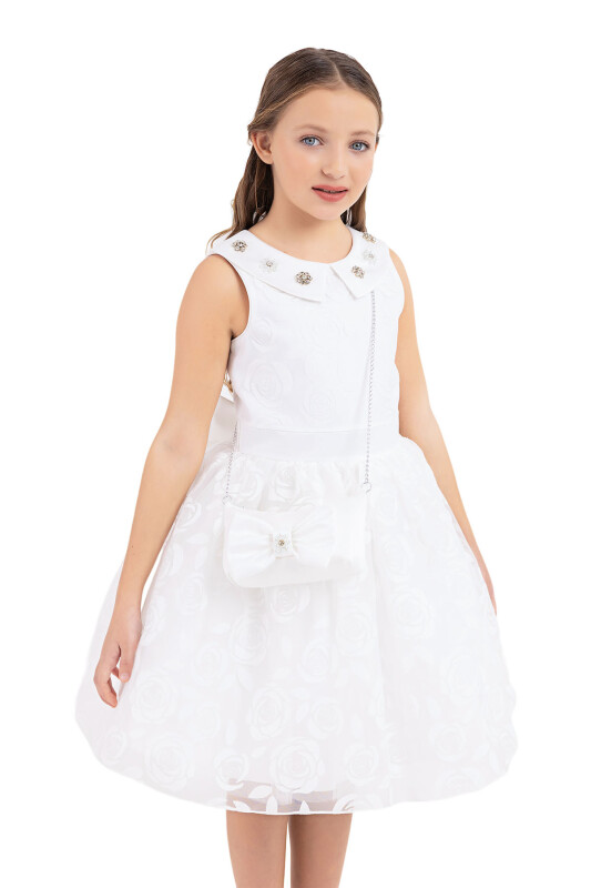 Ecru Sleeveless dress for girls 10-14 AGE - 6