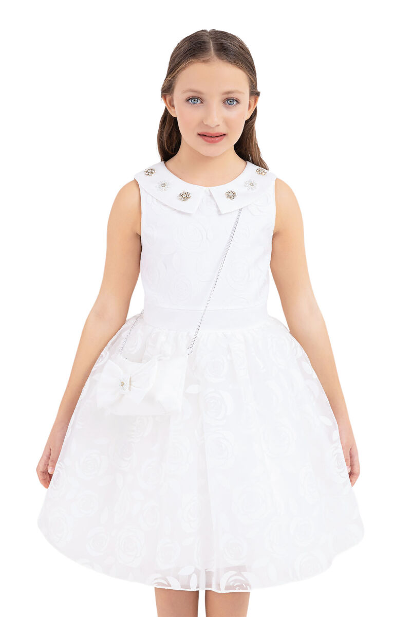 Ecru Sleeveless dress for girls 10-14 AGE - 7
