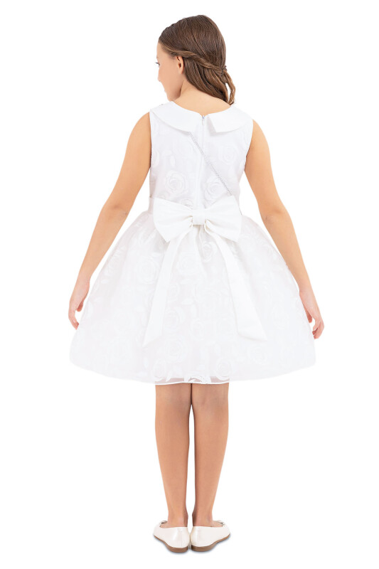 Ecru Sleeveless dress for girls 10-14 AGE - 10