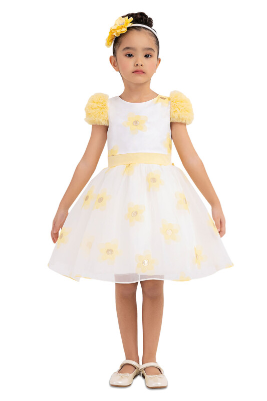 Yellow Flowery Dress for Girls 2-6 AGE - 1