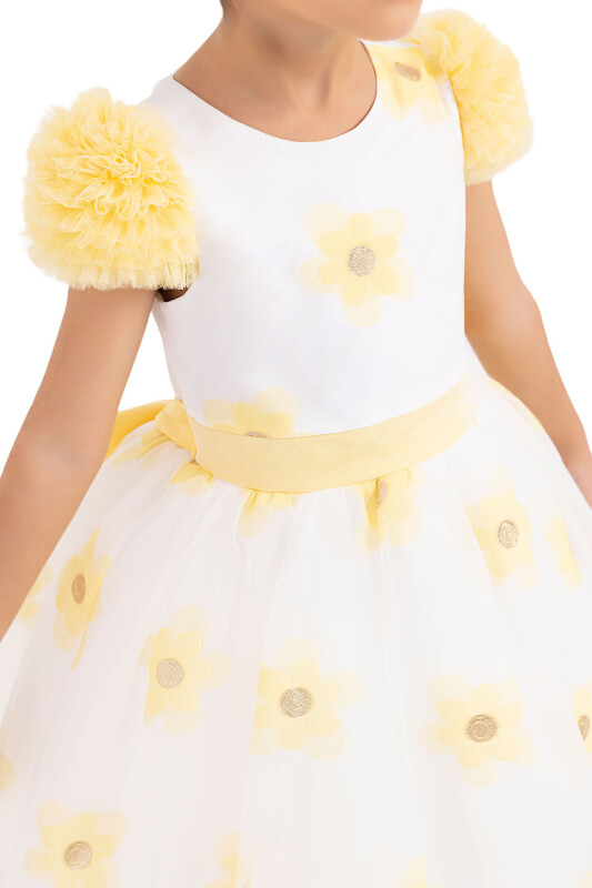 Yellow Flowery Dress for Girls 2-6 AGE - 4