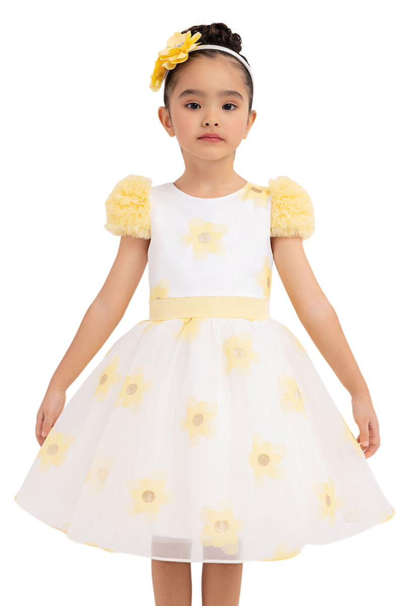 Yellow Flowery Dress for Girls 2-6 AGE - 6