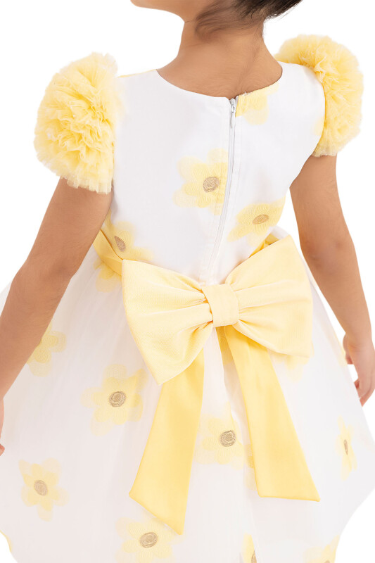 Yellow Flowery Dress for Girls 2-6 AGE - 7