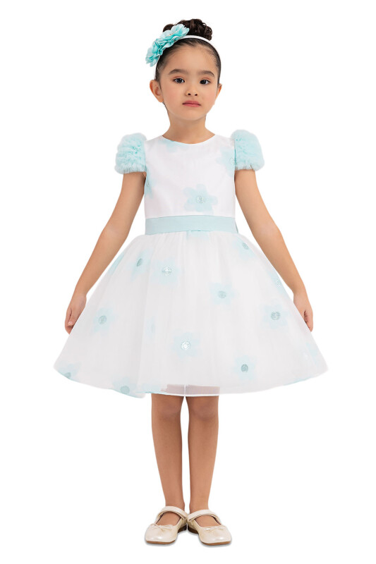 Mint Flowery Dress for Girls 2-6 AGE 