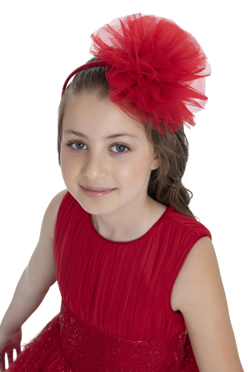 Red Sleeveless Cut Girl Dress 8-12 AGE - 7