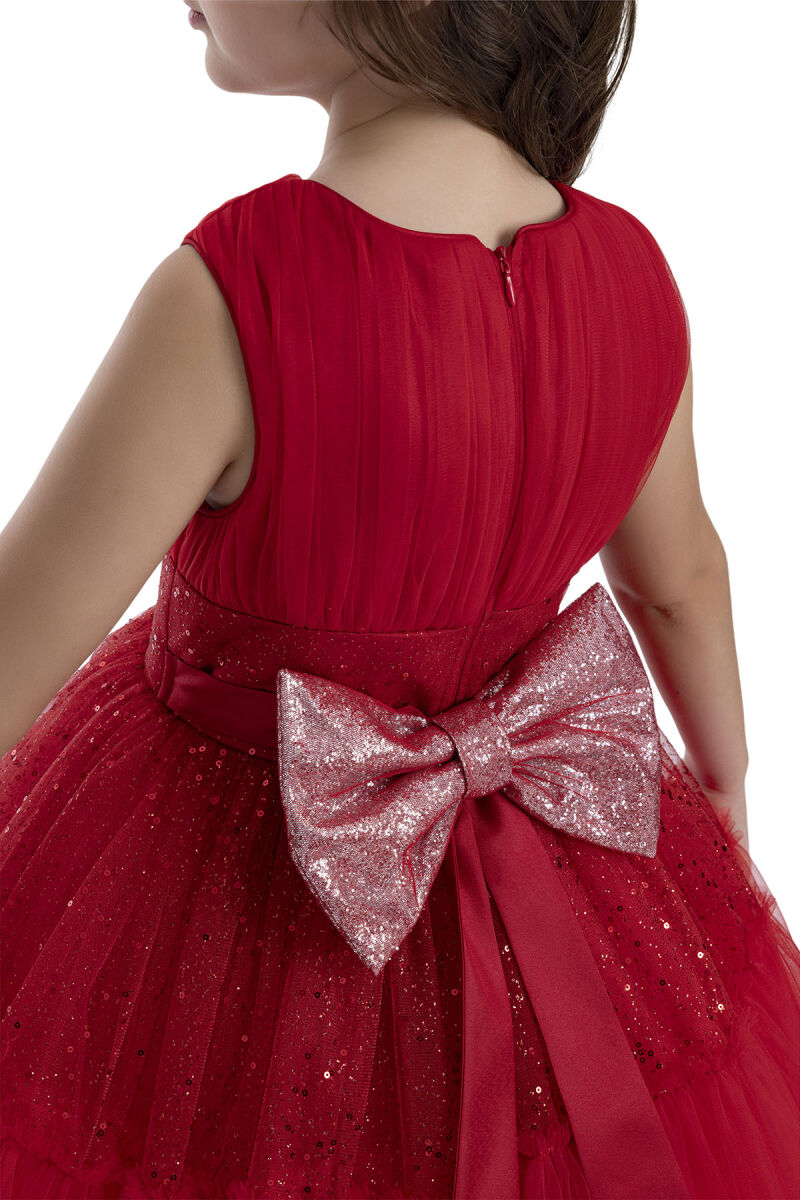Red Sleeveless Cut Girl Dress 8-12 AGE - 10