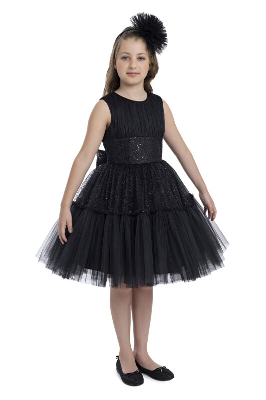 Black Sleeveless Cut Girl Dress 8-12 AGE - 5