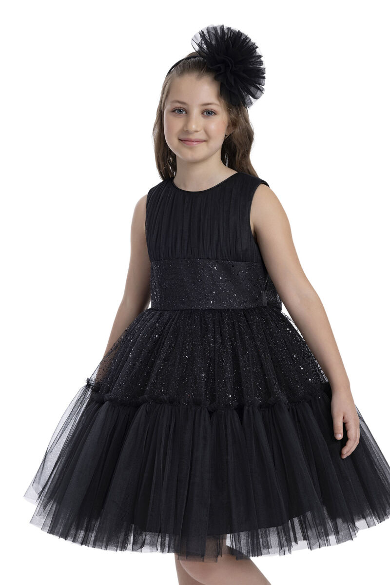 Black Sleeveless Cut Girl Dress 8-12 AGE - 6