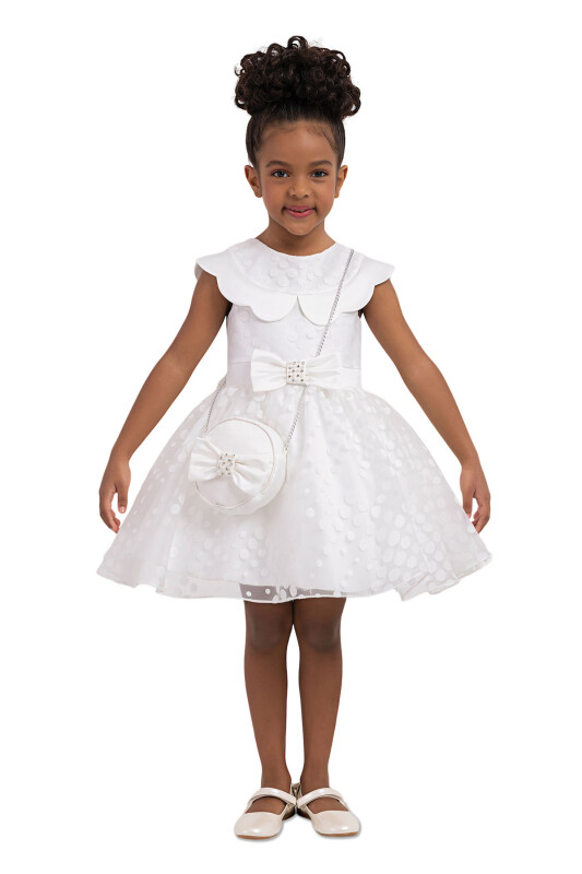 Ecru Spotted Dress for Girls 2-6 AGE - 1