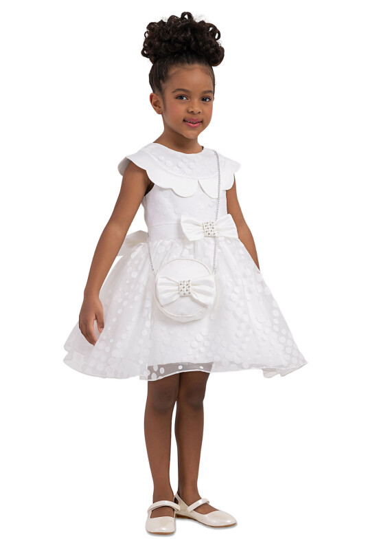 Ecru Spotted Dress for Girls 2-6 AGE - 2
