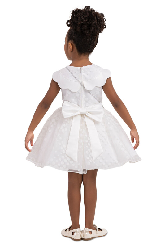 Ecru Spotted Dress for Girls 2-6 AGE - 7