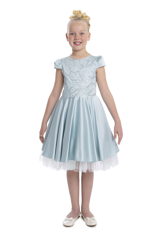 Mint Short Sleeve Girls Dress 8-12 AGE - 1