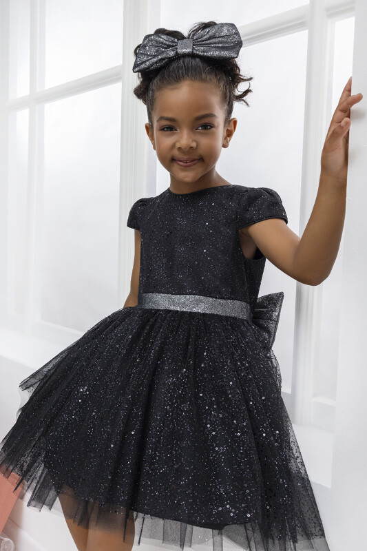 Black Girl's Glittery Tulle Dress 3-7 AGE 