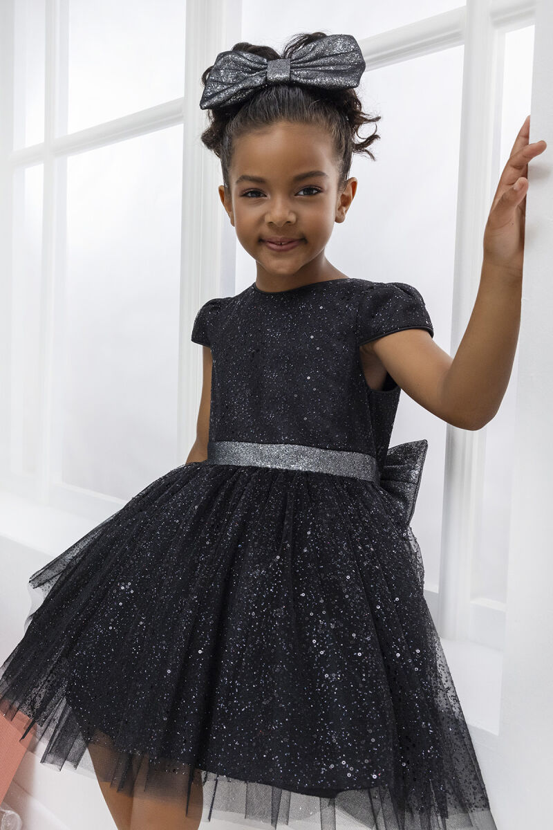 Black Girl's Glittery Tulle Dress 3-7 AGE - 1
