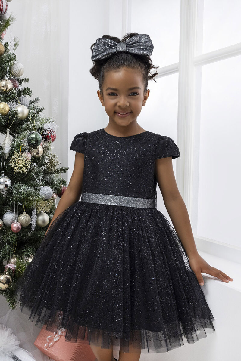 Black Girl's Glittery Tulle Dress 3-7 AGE - 3
