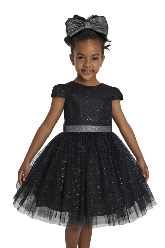 Black Girl's Glittery Tulle Dress 3-7 AGE - 6