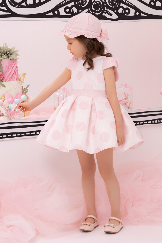 Powder Polka-Dotted Girl Child Dress 6-24 MONTH - 8