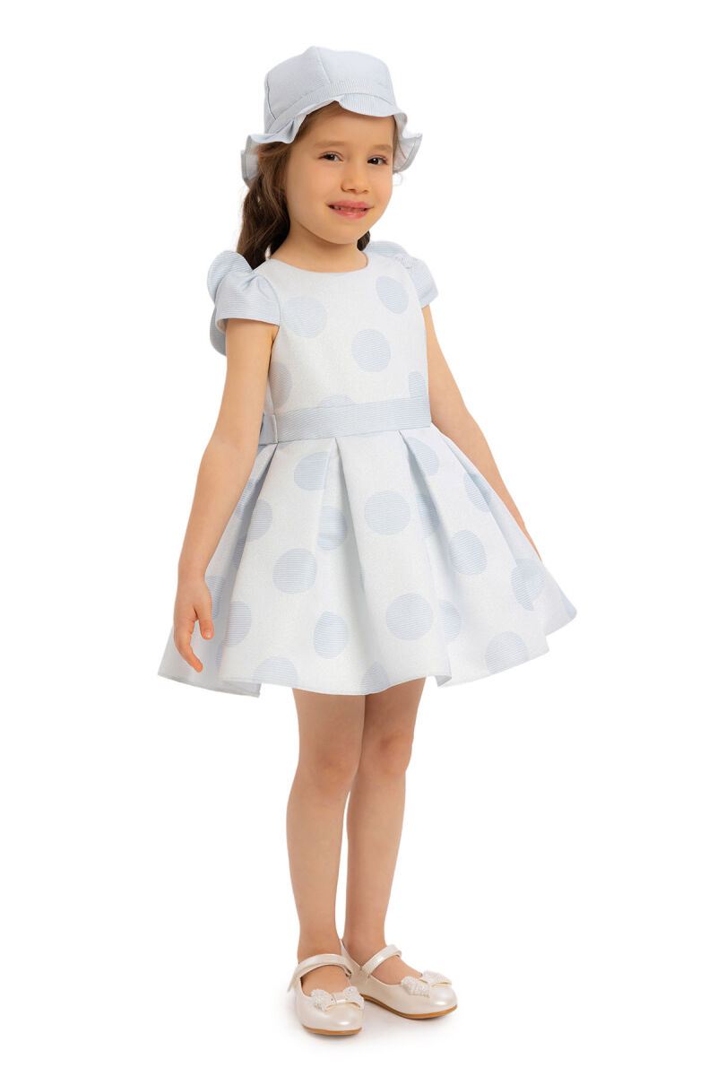 Blue Polka-Dotted Girl Child Dress 6-24 MONTH - 2