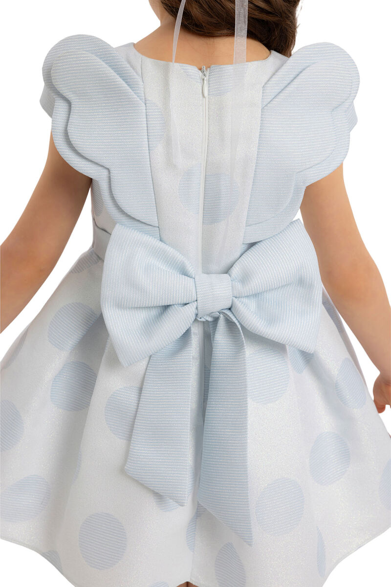 Blue Polka-Dotted Girl Child Dress 6-24 MONTH - 4