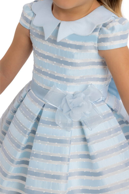 Blue Girls Striped Dress 6-24 MONTH - 5