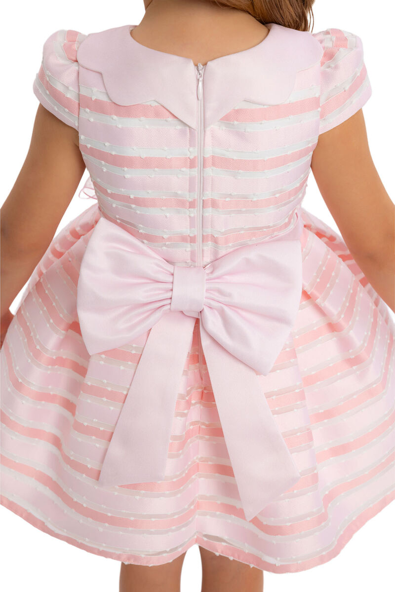 Pink Girls Striped Dress 6-24 MONTH - 6