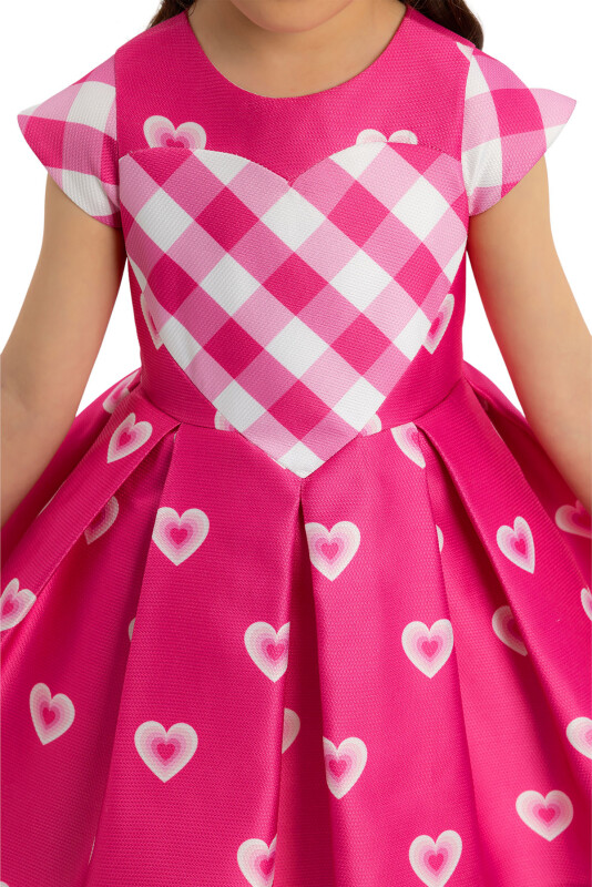Fuchsia Girls Heart-Print Dress 6-24 MONTH - 5
