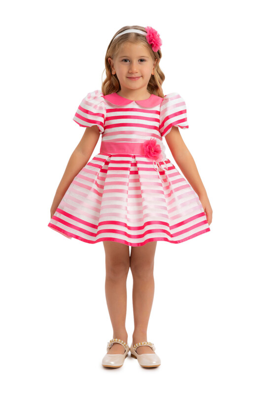 Fuchsia Girls Striped Dress 6-24 MONTH - 2