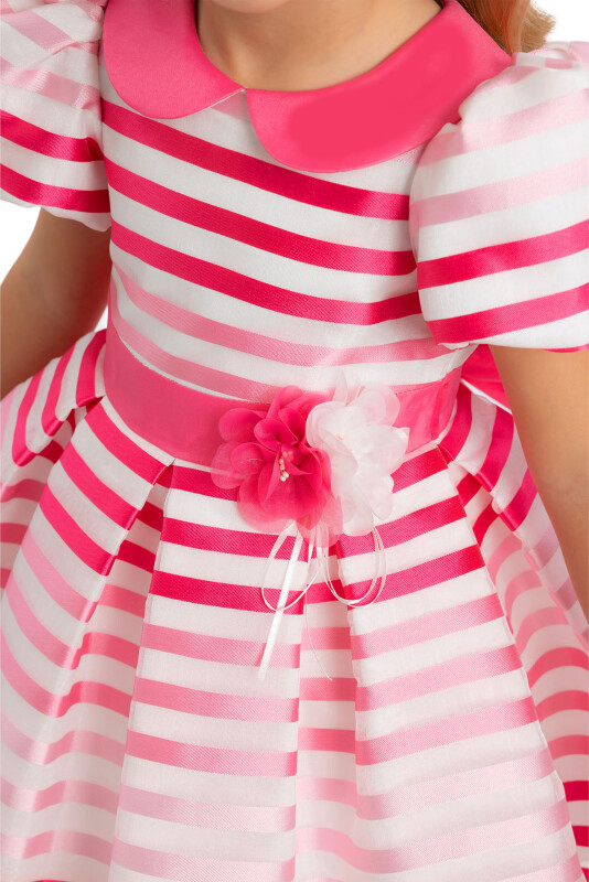 Fuchsia Girls Striped Dress 6-24 MONTH - 5