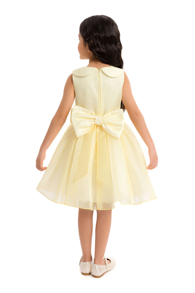 Yellow Baby Collar Girls Dress 3-7 AGE - 5