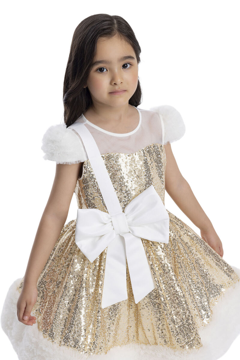 Gold Sequined Girl's Dress 3-7 AGE - 4